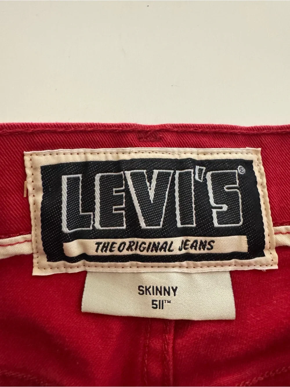 Levi's 511 Skinny Fit Red Denim Jeans Mens 29x30